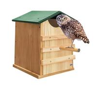 Owl House for Outdoors - Wooden Owl Nesting Box with Cedar Wood 14x10 Inch