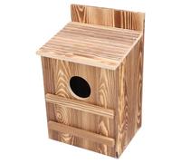 Owl House, Wooden Owl Nesting Boxes, Large Birdhouse, Heavy Duty Circular Opening, Easy Assembly, for Kestrels, Includes Mounting Screws, 14.5x7.5x9 Inches