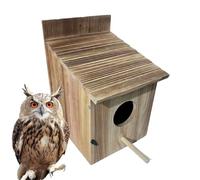 Owl Houses For Outdoors - Wooden Weather Resistant Bird Shelter, Garden Yard Bird Nest Box for Finch Hummingbird, Decorative Outdoor Habitat for Balcony Patio Courtyard Backyard | Hanging
