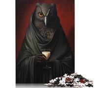 Owl in Black Robe Puzzle Imposible,desafío para Adultos Entretenimiento Creativo 1000 Piezas Obra De Arte De Juego De para Adultos Y Niños A Partir De 12 Años 1000pcs (75x50cm)