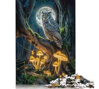 Owl in Moonlight Forest Puzzle Imposible,desafío para Adultos Juego Educativo 1000 Piezas Obra De Arte De Juego De para Adultos Y Niños A Partir De 12 Años 1000pcs (40x28cm)