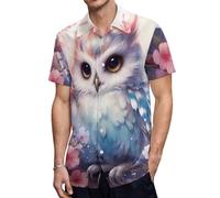 Owl is Sitting in A Tree - Camiseta de manga corta con botones para hombre, para verano, informal, para la playa, Estilo:, 5XL