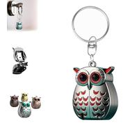 Owl Keychain Nail Clipper, 2-in-1 Foldable Owl Nail Clipper with Nail File, Portable Nail Clippers with Owl Patterns (Style B)