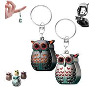 Owl Keychain Nail Clipper, 2025 New 2-in-1 Foldable Owl Mini Nail Clippers, German Profession Stainless Steel, Travel Size Nail Care Gifts (Black+Silver)