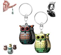Owl Keychain Nail Clipper, 2025 New 2-in-1 Foldable Owl Mini Nail Clippers, German Profession Stainless Steel, Travel Size Nail Care Gifts (Black+Gold)