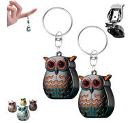 Owl Keychain Nail Clipper, 2025 New 2-in-1 Foldable Owl Mini Nail Clippers, German Profession Stainless Steel, Travel Size Nail Care Gifts (Black*2)
