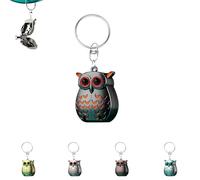 Owl Keychain Nail Clipper, Decorative Owl Nail Clipper with Keychain, Portable Foldable Mini Nail Clippers, Stainless Steel Manicure and Pedicure Tools (Black-red)