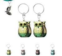 Owl Keychain Nail Clipper, Decorative Owl Nail Clipper with Keychain, Portable Foldable Mini Nail Clippers, Stainless Steel Manicure and Pedicure Tools (Gold 2)