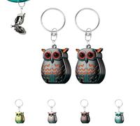 Owl Keychain Nail Clipper, Decorative Owl Nail Clipper with Keychain, Portable Foldable Mini Nail Clippers, Stainless Steel Manicure and Pedicure Tools (Black-red 2)