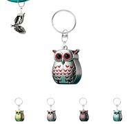 Owl Keychain Nail Clipper, Decorative Owl Nail Clipper with Keychain, Portable Foldable Mini Nail Clippers, Stainless Steel Manicure and Pedicure Tools (Gray-red)