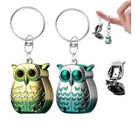 Owl Keychain Nail Clipper, Foldable Mini Portable Owl Keychain Nail Clipper, 2-in-1 Foldable Stainless Steel Manicure and Pedicure Tools in Owls Keychains (golden)
