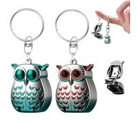 Owl Keychain Nail Clipper, Foldable Mini Portable Owl Keychain Nail Clipper, 2-in-1 Foldable Stainless Steel Manicure and Pedicure Tools in Owls Keychains (champagne color)