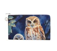 Owl Mama and Little - Monedero de lona personalizado para cambio, bolsa de maquillaje pequeña para hombres y mujeres, 7.5 x 4.6 pulgadas, Estilo:, Talla única, MHXYZHW