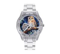 Owl Mama and Little - Reloj de pulsera para hombre, de acero inoxidable, fácil de leer, para mujer