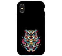 Owl Midcentury Mid Century Retro Hoot Animal Carcasa para iPhone X/XS