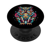 Owl Midcentury Mid Century Retro Hoot Animal PopSockets PopGrip Adhesivo