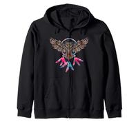 Owl Native American Indian Southwest Feathers Sudadera con Capucha