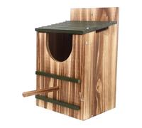 Owl Nest Box - Wood Shelter Waterproof, Carbonized Bird Houses For Outside For Squirrel Birds Pigeon Garden Window Home Porch Winter Decor
