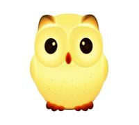 Owl Night Light For Kids - Cute Tap To Turn On Soft Warm Light | Rechargeable Silicone Owl Lamp | For Childrens Bedroom Boys Girls Nursery, USB 1200mAh Eye Friendly Night Lights, Portable Birthday Gif