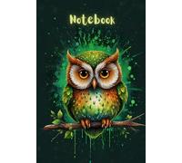 Owl Notebook - Green Edition | Lined Journal for Late-Night Writers & Nature Lovers| 120 Wide-Ruled Pages - Paperback