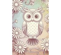 Owl Notebook, half blank half lined, 120 pages 6”x9”. Perfect for notes, creative writing, drawing, and sketching: Journal, Diary, Sketchbook, For adult and teen