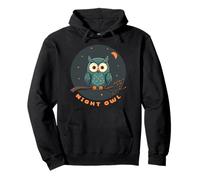 Owl Retro Graphic - Luna Vintage con Rama Sudadera con Capucha