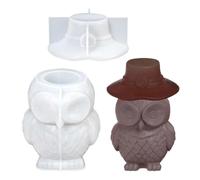 Owl Shape Candle Mold With Hat Reusable DIY Craft Casting Form