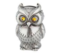 Owl Shape Change Jar - Coin Container | Metal Owl-Shaped Coin Jar For Change and Financial Management, Stylish Desk and Living Room Décor, Perfect For Adults, Office, Home Use