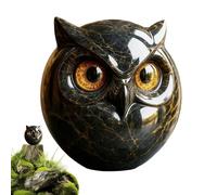 Owl Statue, Resin Bird Figurine, Desktop Animal Ornament, Decorative Wildlife Sculpture, Nature Accent for Patio Table Porch Mantel Bookshelf Yard Garden Fireplace Decor, 3.94x3.94x3.94 inches