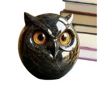 Owl Statue, Resin Sculpture, Small Animal Ornament, Desktop Home Decor Accent, Garden Figurine for Patio, Fireplace Mantel, Bedroom, Table, Porch, Yard, Bookshelf, 3.94x3.94x3.94 Inches