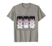 Owl Trio Coquette Bow Bow Bubblegum Retro Camiseta