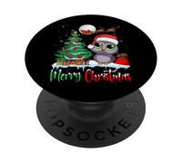 Owl Wearing Santa Hat Xmas - Merry Christmas Owl PopSockets PopGrip Adhesivo