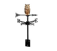 Owl Weather Vane, Rotating Wind Direction Sculpture, Metal Outdoor Roof Ornament, Wind Spinner Design for Patio Courtyard Garden Terrace Villa Farmhouse Landscape: 31.4x31.4x57cm