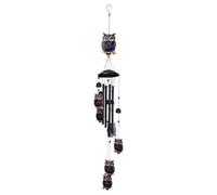 Owl Wind Chimes - Metal 11.3x98cm 315g | Hand Painted Owl Wind Chime with Soothing Outdoor Hanging Bell Sound | Metal Garden Decor For Patio Coffee Shop Restaurant Bedroom Living Room Use