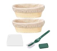 OWLEEN Banneton - Canastas de de pan redondas Banneton Cestas de de masa madre de ratán natural