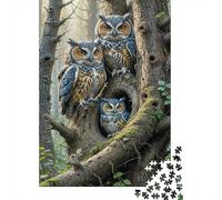 OwlFamily Rompecabezas para Adultos ForestWildlifeArt 1000 Piezas de Papel Reciclado para Adultos Juego Educativo para Relajarse 38x26cm/1000pcs