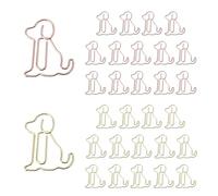 OWLFAVO 30 clips de papel con forma de cachorro con caja transparente, oro rosa y oro amarillo, divertidos y bonitos clips de papel, clips de planificador para suministros de oficina, regalos