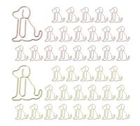 OWLFAVO 30 clips de papel con forma de cachorro con caja transparente, oro rosa y oro amarillo, divertidos y bonitos clips de papel, clips de planificador para suministros de oficina, regalos