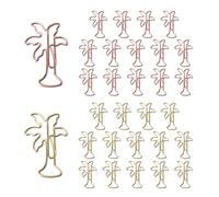 OWLFAVO - 30 clips de papel con forma de palmera en caja transparente, color oro rosa y amarillo, divertidos y bonitos, para marcap ginas, planif