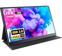 OWLFOTO Pantalla Portátil 15,6" FHD 1080P IPS, Monitor Portátil con USB-C/Mini HDMI, Altavoces, Smart Cover, Segunda Pantalla para Laptop, MacBook - Plug & Play