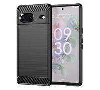 owlhold Funda para Google Pixel 7 5G, Texturas cepilladas y de Fibra Carbono Carcasa, Ultrafina TPU Suave Militar Protector Capa Antigolpes, Anti-Raspaduras, Antideslizante Case, Negro