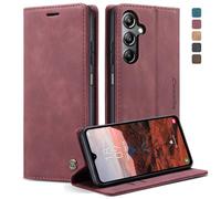 owlhold Funda para Samsung Galaxy A05S,Funda Avanzado PU Piel [Tarjetas y Billetera][Soporte Plegable][Cierre Magnético] Antigolpes Libro Case Carcasa para Samsung A05S - Vino Rojo