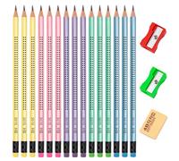 OWLKELA 30 Piezas HB Lápiz, Lápices Con Goma de Borrador, Lápiz Niños Para Escribir y Dibujar, Lápices Triángulo Multicolor Para la Escuela, la Oficina y El Hogar