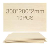 OWLKELA - Madera contrachapada, 10 piezas de 300 x 200 x 2 mm, bricolaje hecho a mano, pirograbado, tabla de madera, modelo avión, placa de madera