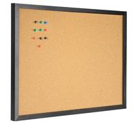 OWLKELA Tablero de corcho de 60 x 40 cm, tablero de anuncios, tablero de corcho enmarcado negro, tablero de corcho con marco de roble negro, tablero de visión y tablero decorativo para colgar