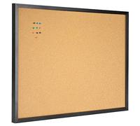 OWLKELA Tablero de corcho de 90 x 60 cm, tablero de anuncios, tablero de corcho enmarcado negro, tablero de corcho con marco de roble negro, tablero de visión y tablero decorativo para colgar