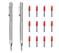 OWLMATE 2 bolígrafos de punta de tungsteno de carburo para escribir en metal, bolígrafos con punta de tungsteno con 12 puntas de bolígrafo adicionales, para escribir en madera, acero y vidrio