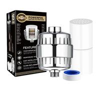 OWLMATE Filtro de ducha de 34 niveles, filtro de cal, con carcasa de filtro de metal, filtro de ducha para agua dura, descalcificador de agua para ducha, elimina el cloro, los metales pesados, la piel