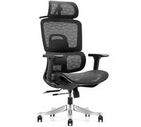 Owlotech Luxa, Regal Silla Ergonómica Mesh Reposapiés Retráctil 4D Negra | Reclinable hasta 140°. Silla de escritorio con reposabrazos 4D y diseño ergonómico