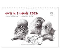 owls & friends 2026 (Wandkalender 2026 DIN A4 quer), CALVENDO Monatskalender: Stefan Kahlhammers fabelhafte Tierwelt